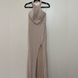 Chic Beige Maxi Dress with Slit